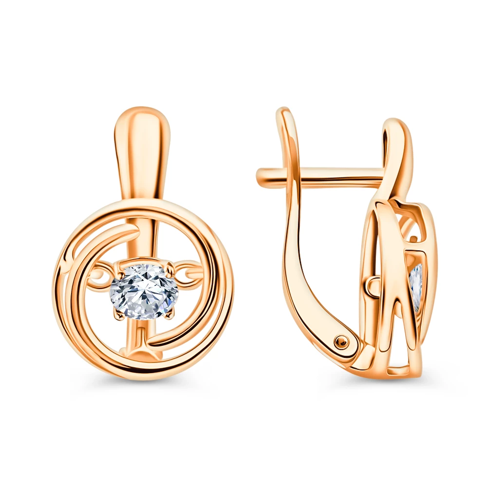 Серьги с фианитами из серебра 925 пробы 2