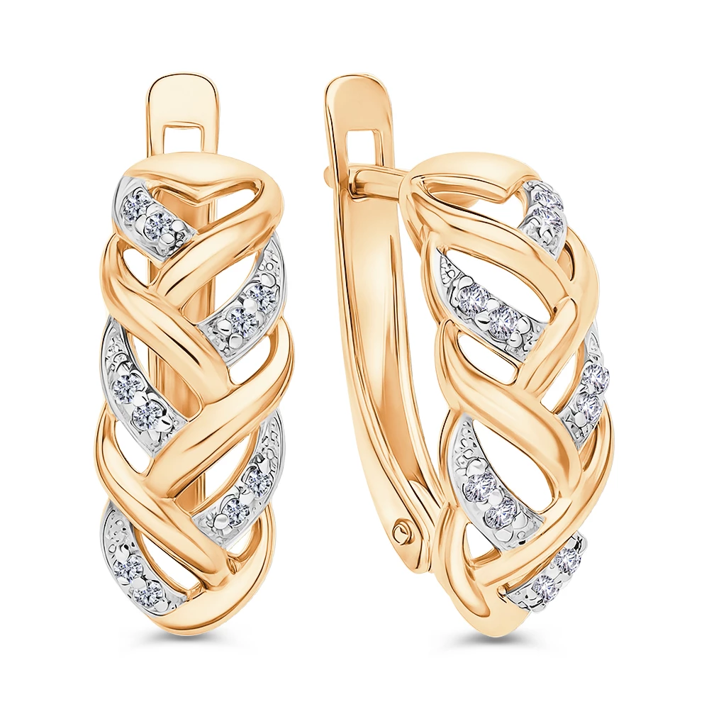 Серьги с фианитами из серебра 925 пробы 1
