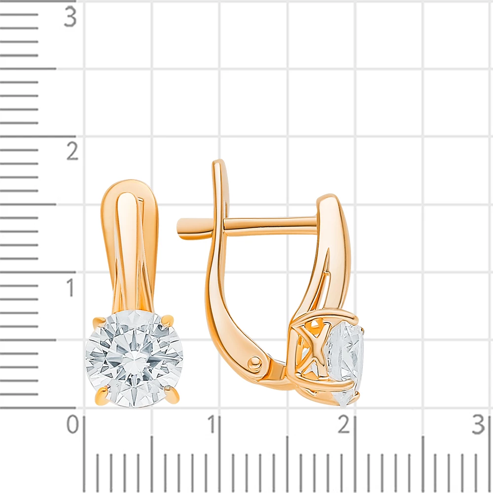 Серьги с фианитами из серебра 925 пробы 3