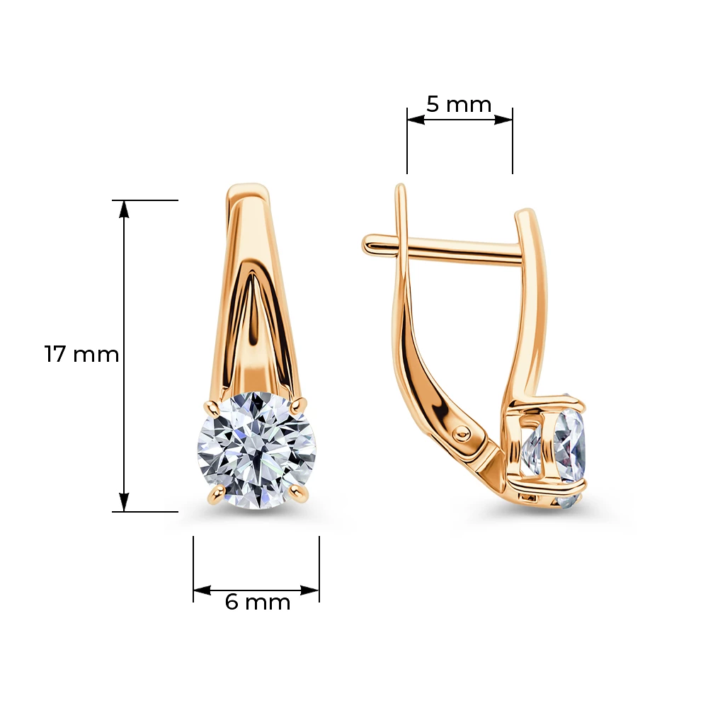 Серьги с фианитами из серебра 925 пробы 4