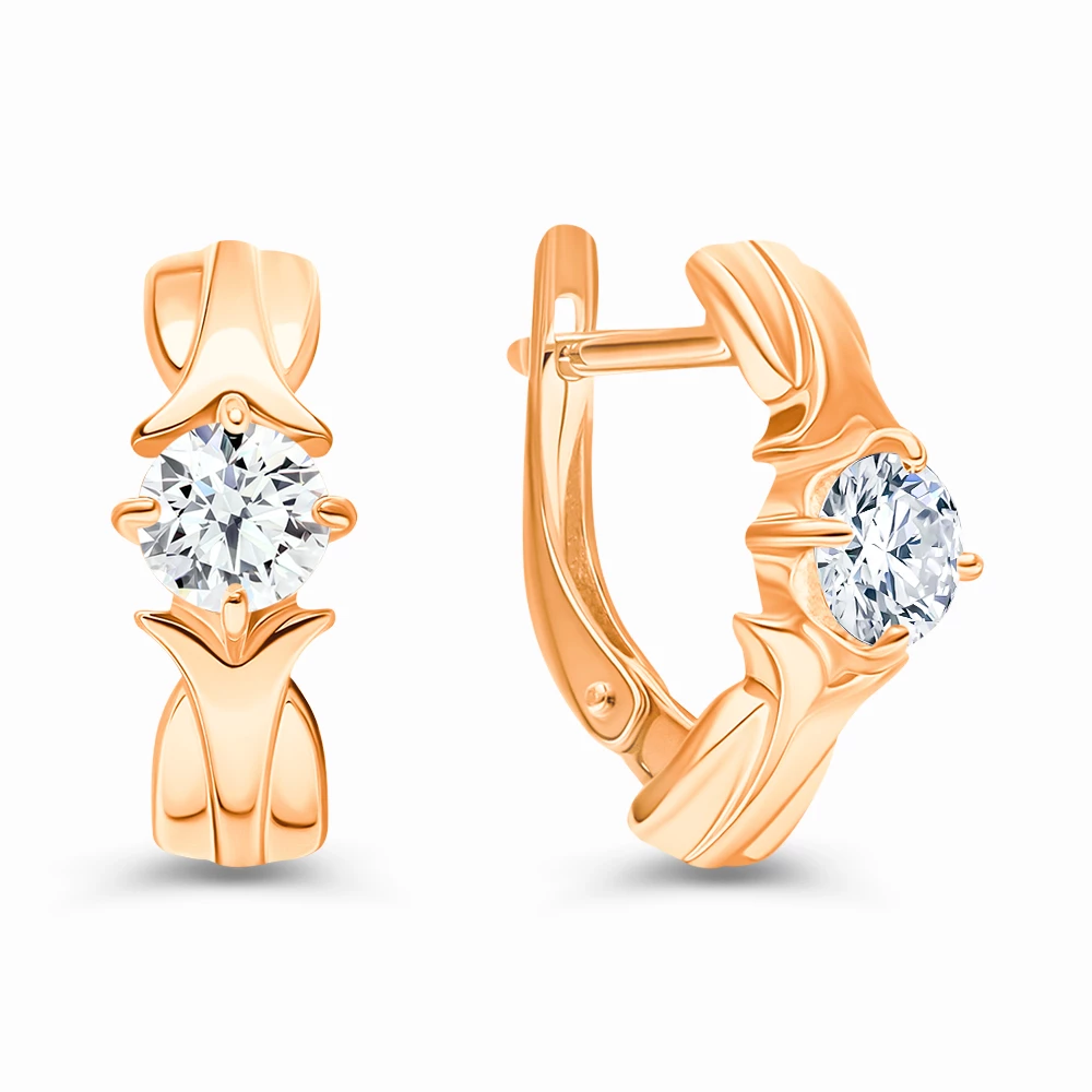 Серьги с фианитами из серебра 925 пробы 1