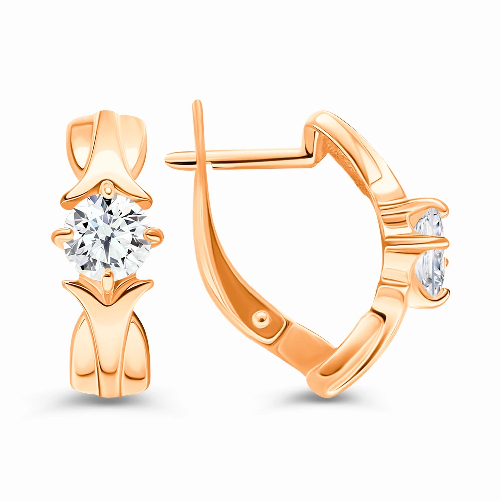Серьги с фианитами из серебра 925 пробы 2
