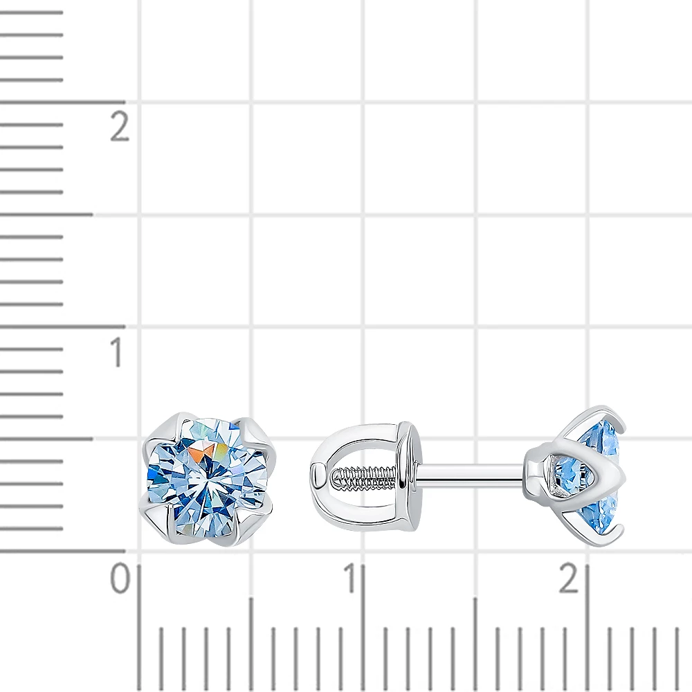 Серьги с фианитами из серебра 925 пробы