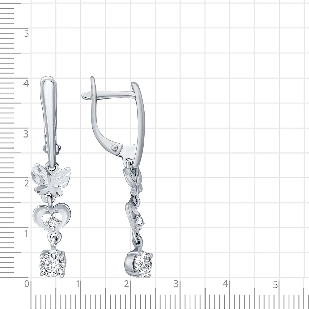 Серьги с фианитами из серебра 925 пробы 3