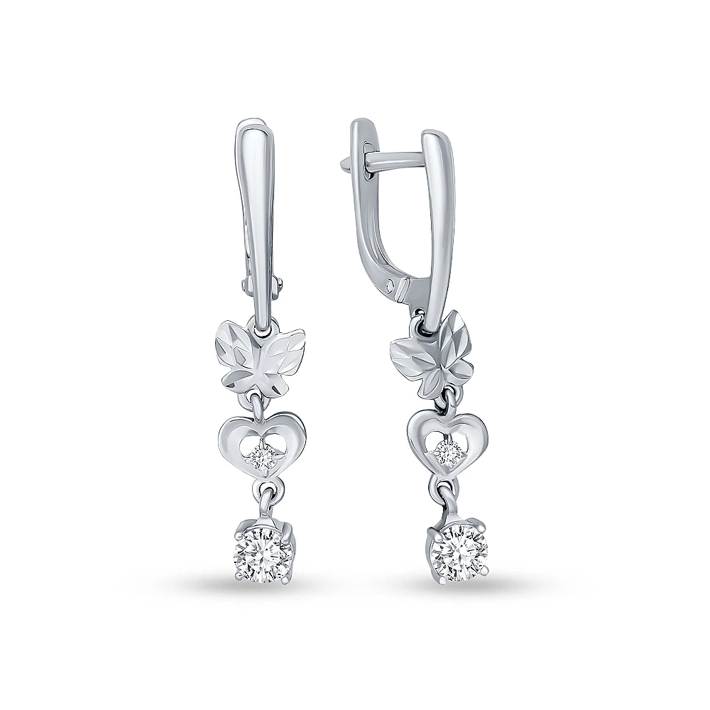 Серьги с фианитами из серебра 925 пробы 2