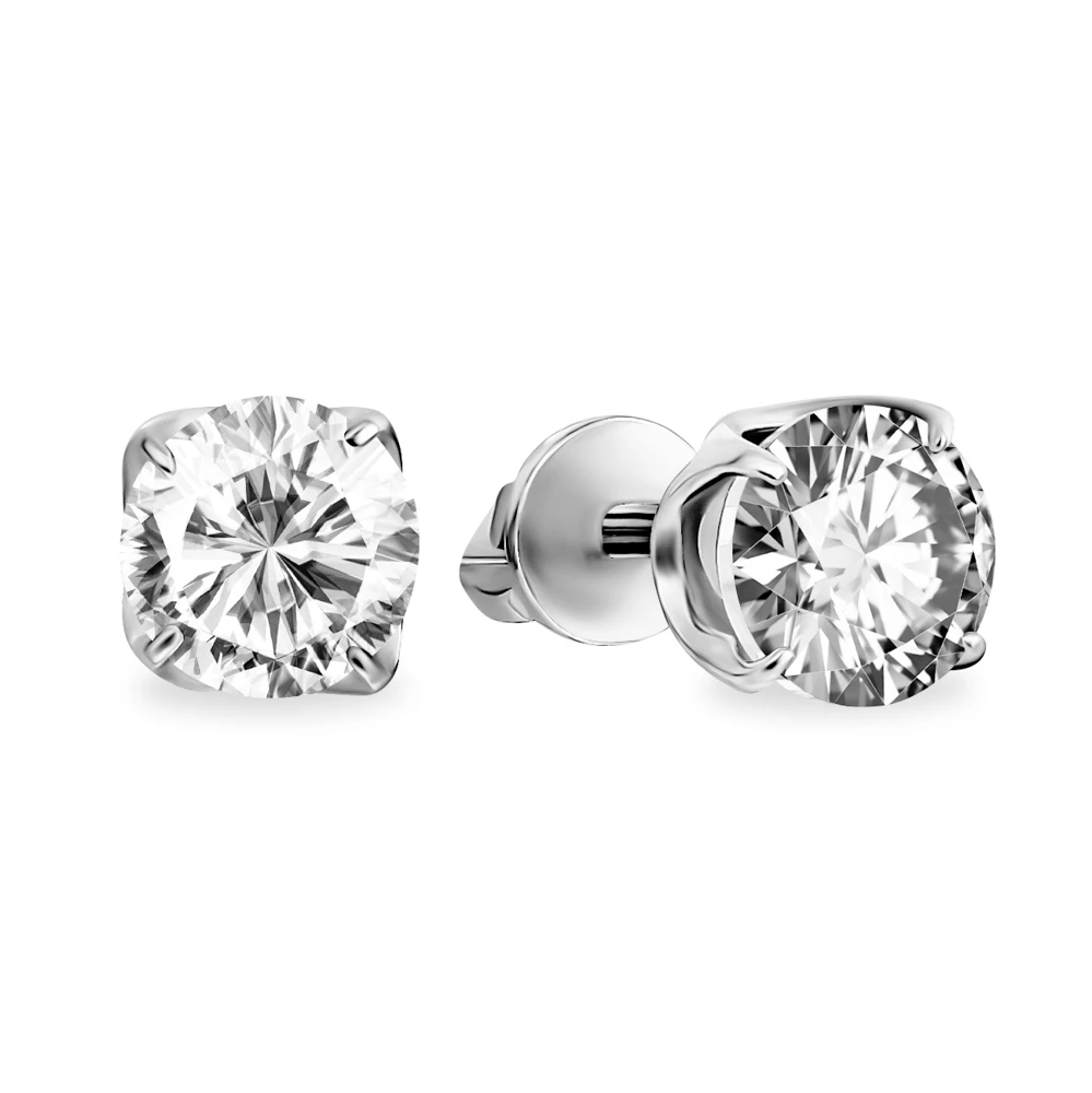 Серьги с фианитами из серебра 925 пробы