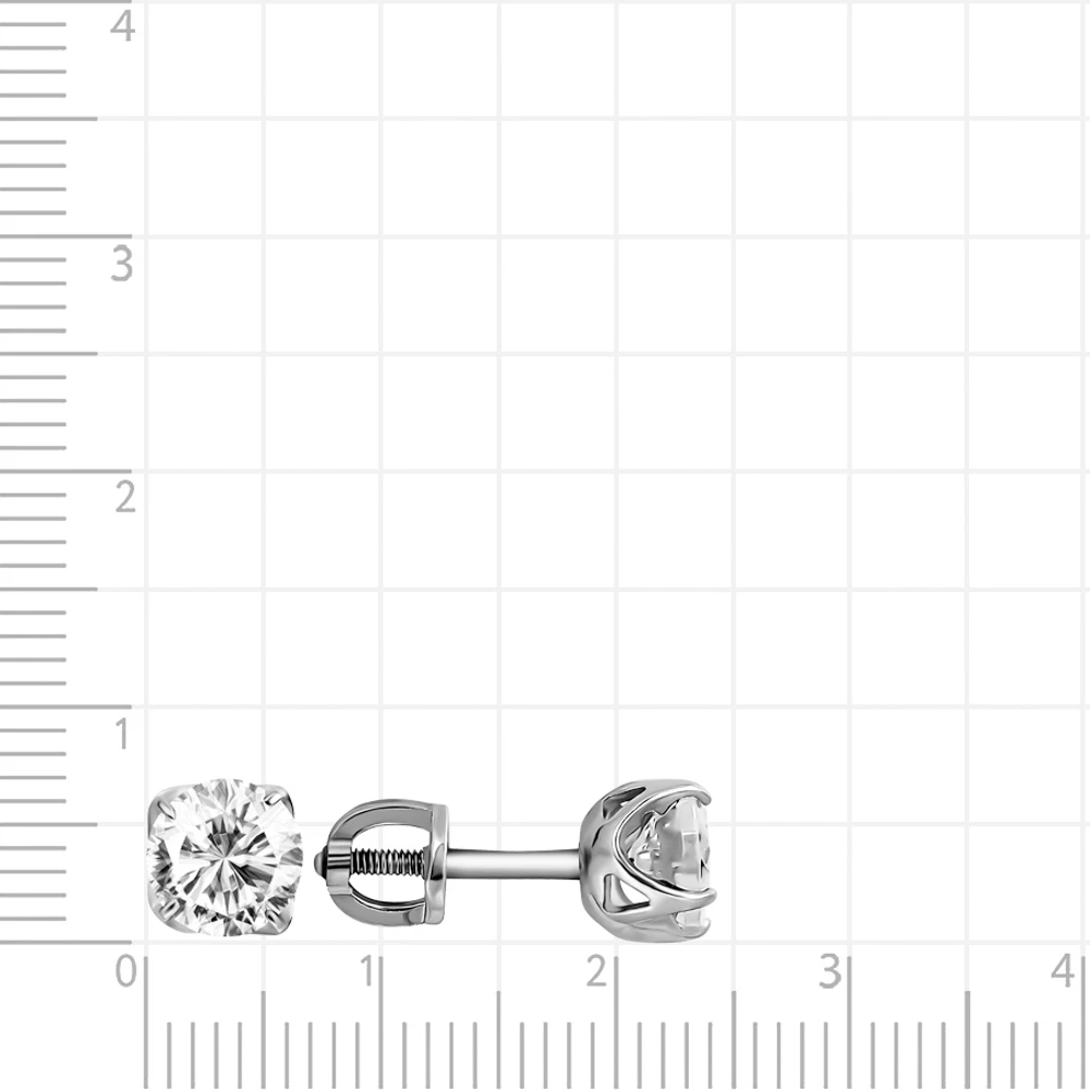 Серьги с фианитами из серебра 925 пробы