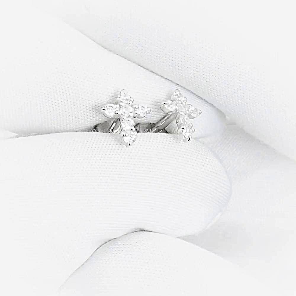 Серьги с фианитами из серебра 925 пробы 1