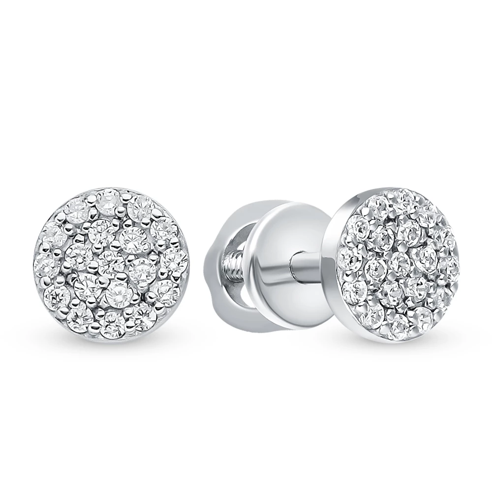 Серьги с фианитами из серебра 925 пробы