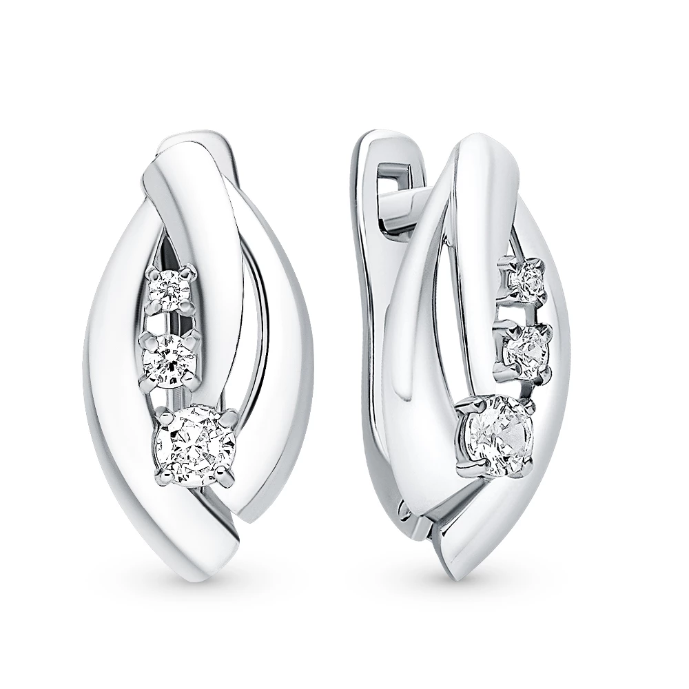 Серьги с фианитами из серебра 925 пробы 1