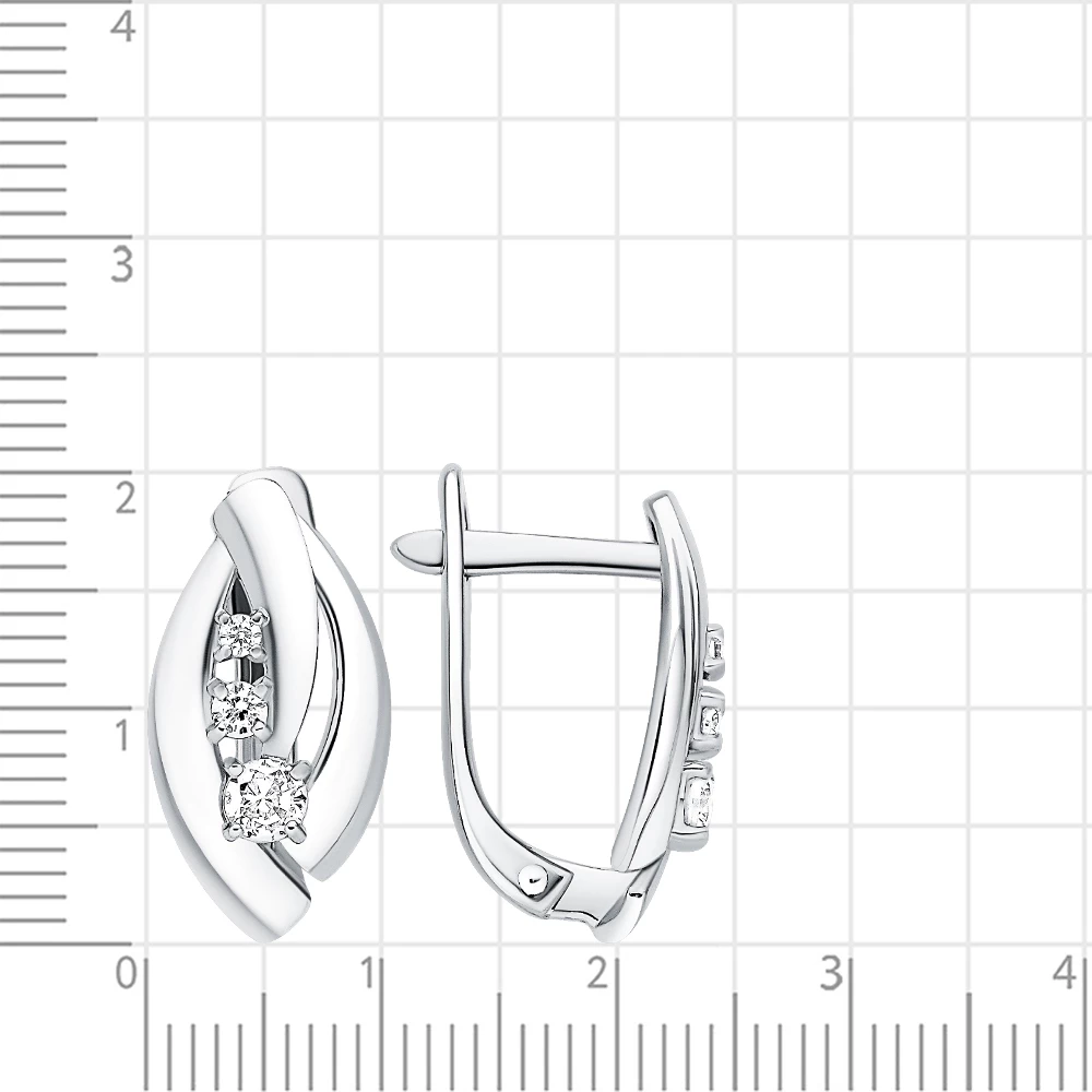Серьги с фианитами из серебра 925 пробы 2