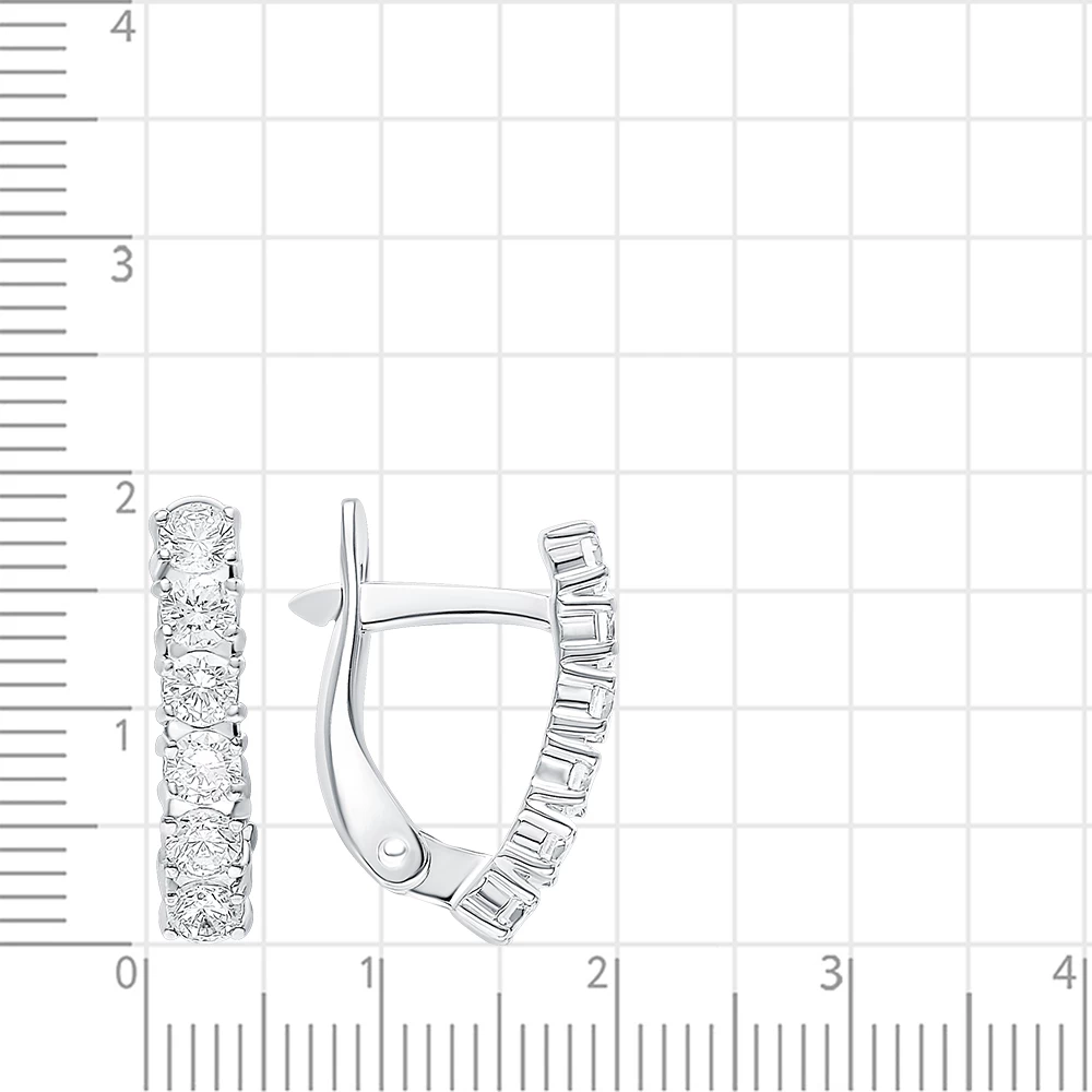 Серьги с фианитами из серебра 925 пробы