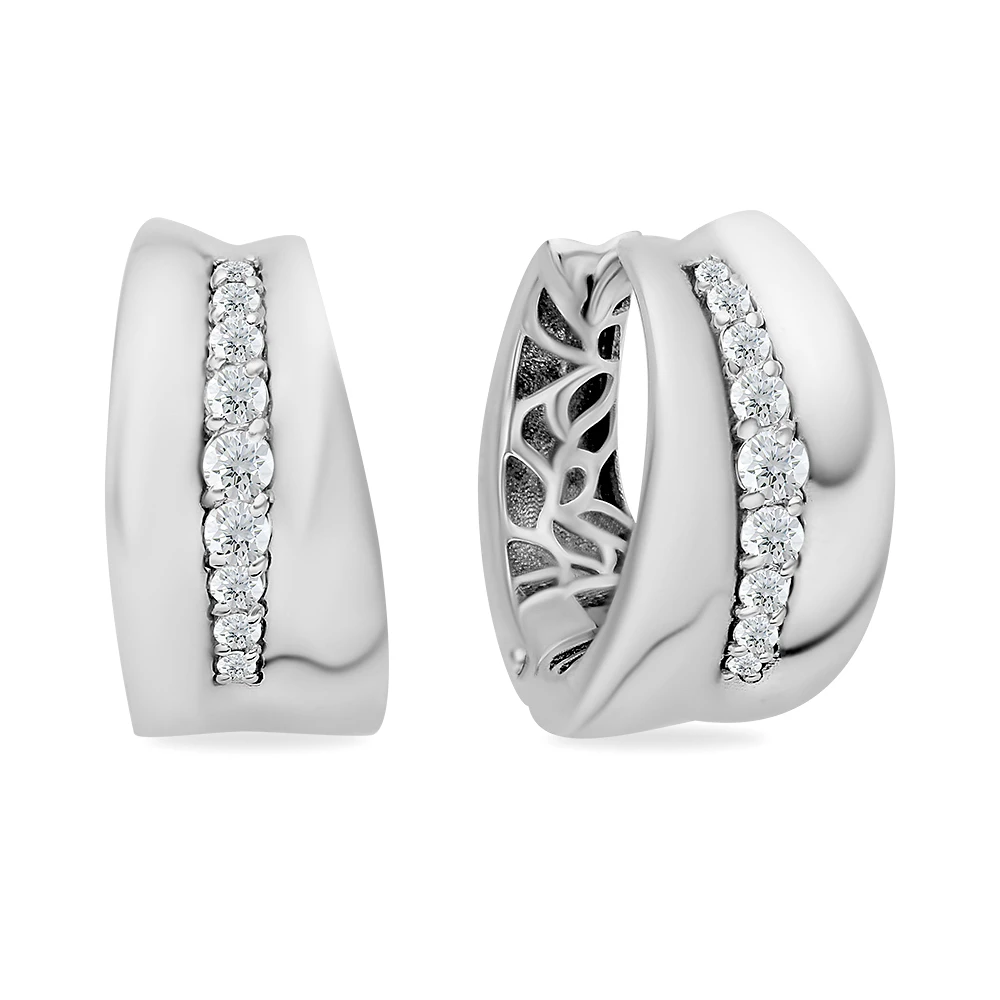 Серьги с фианитами из серебра 925 пробы 1