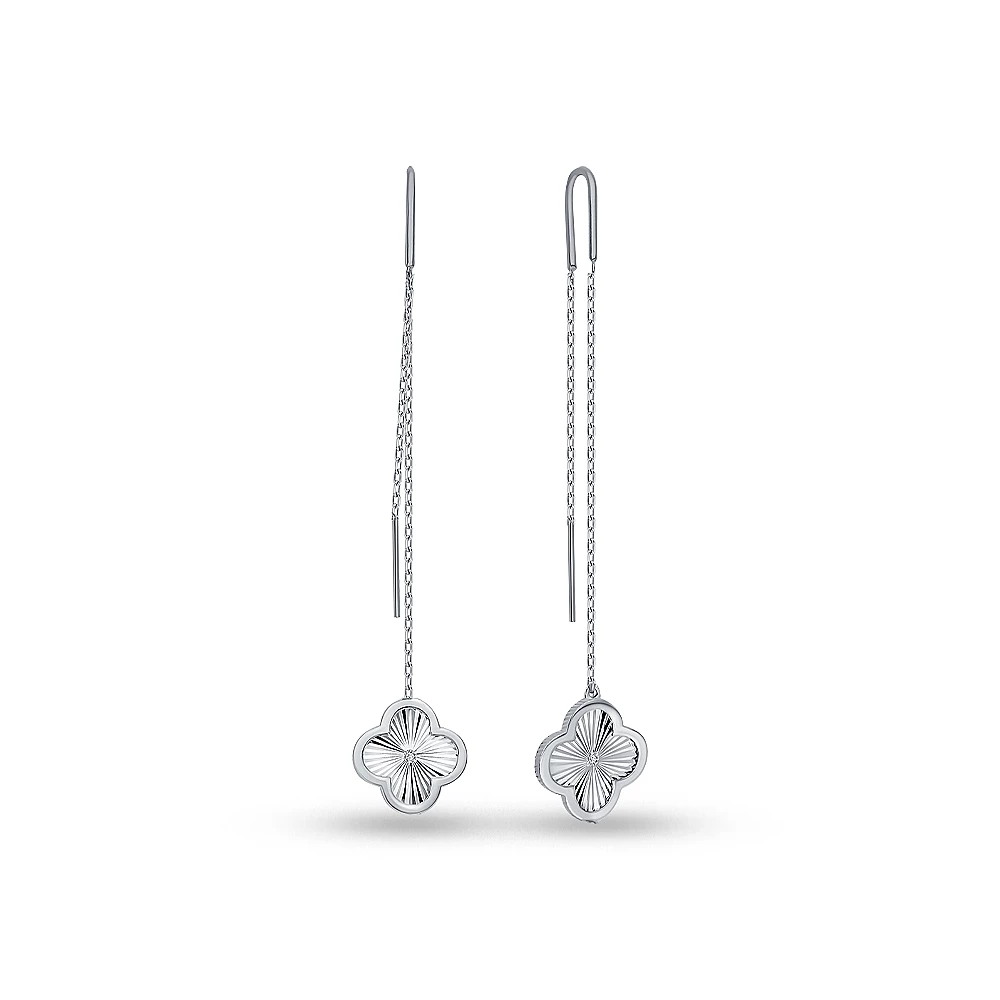 Серьги с фианитами из серебра 925 пробы 1