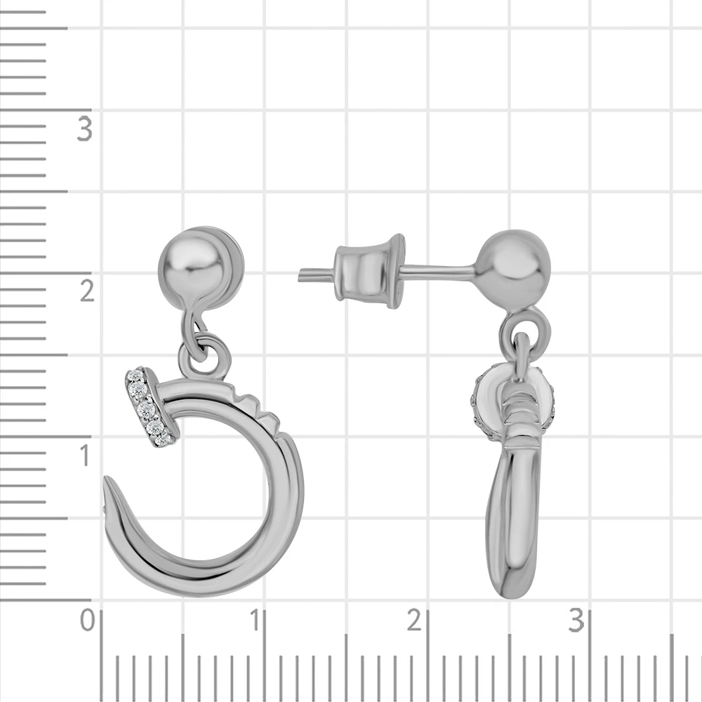 Серьги с фианитами из серебра 925 пробы 2