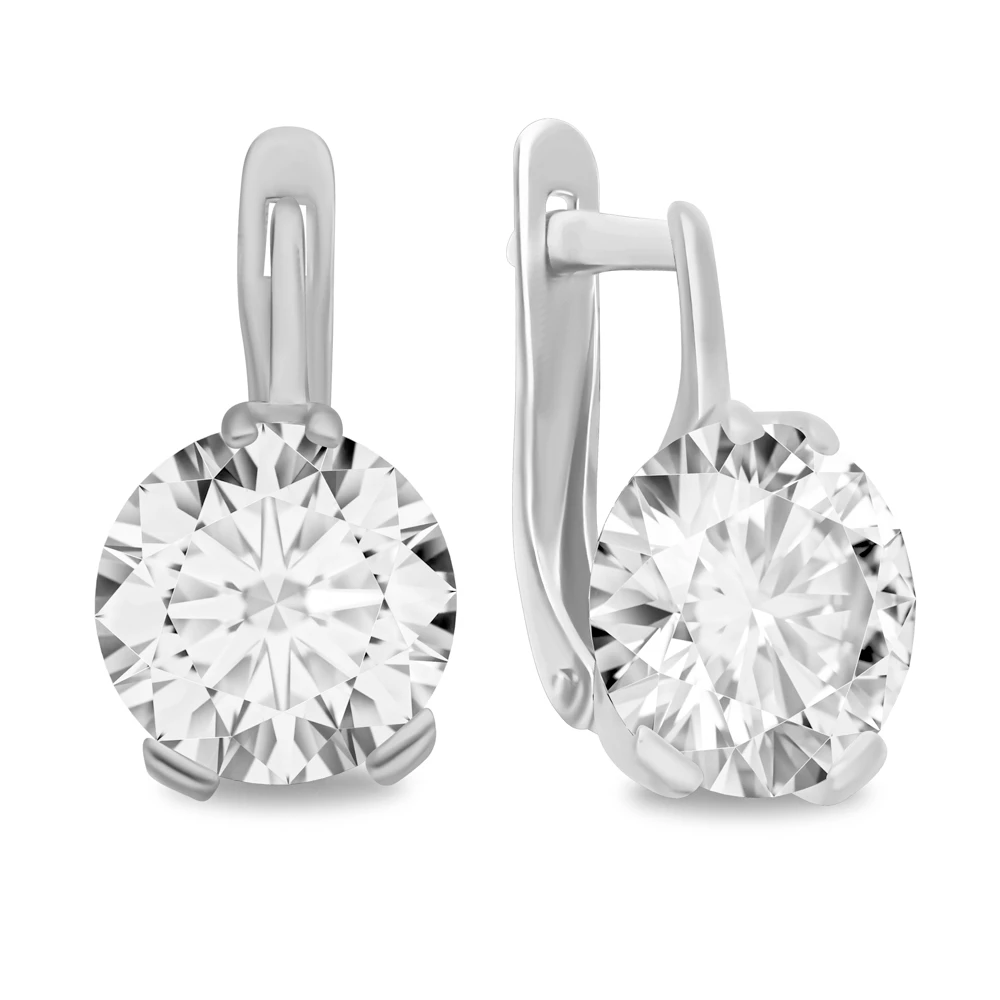 Серьги с фианитами из серебра 925 пробы 2