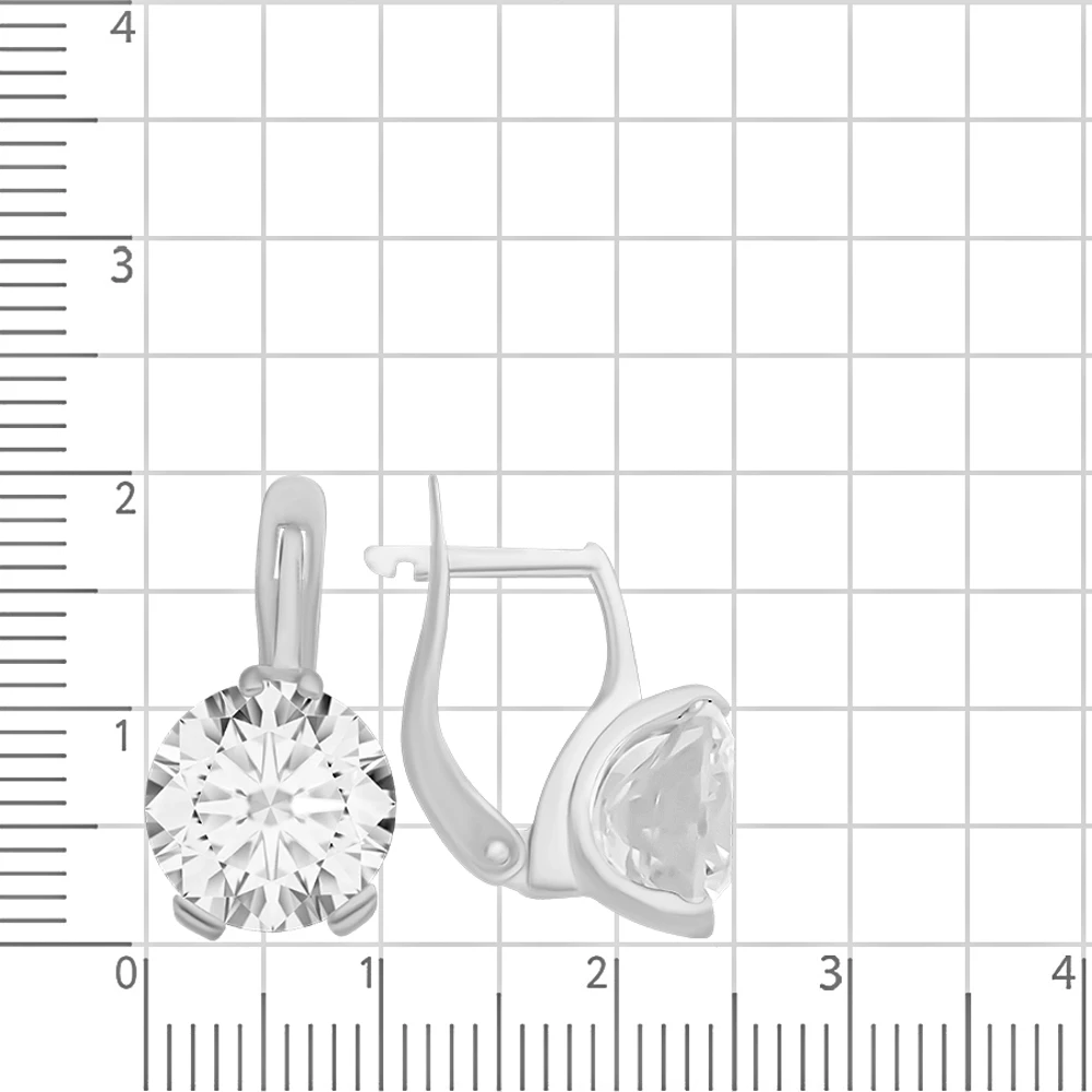Серьги с фианитами из серебра 925 пробы 3