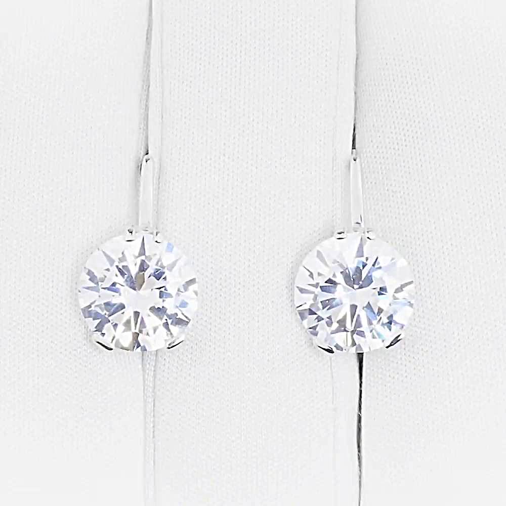Серьги с фианитами из серебра 925 пробы 1