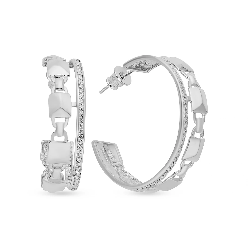 Серьги с фианитами из серебра 925 пробы 1