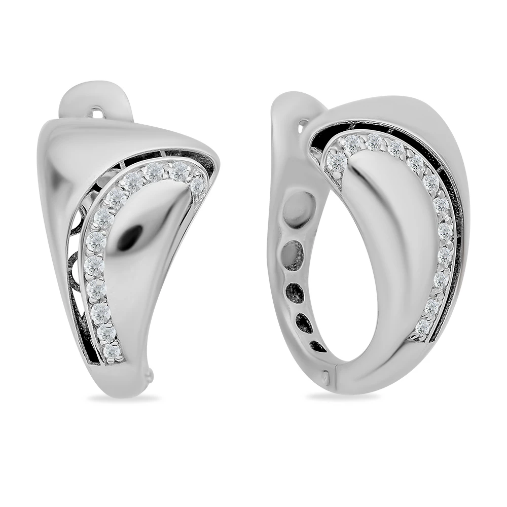 Серьги с фианитами из серебра 925 пробы 1