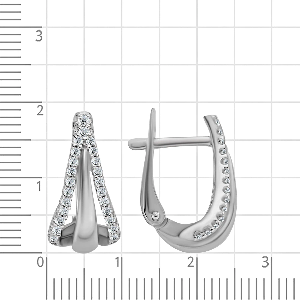 Серьги с фианитами из серебра 925 пробы 2