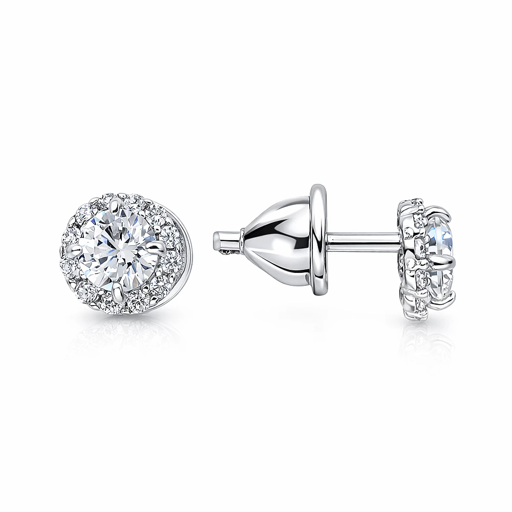 Серьги с фианитами из серебра 925 пробы