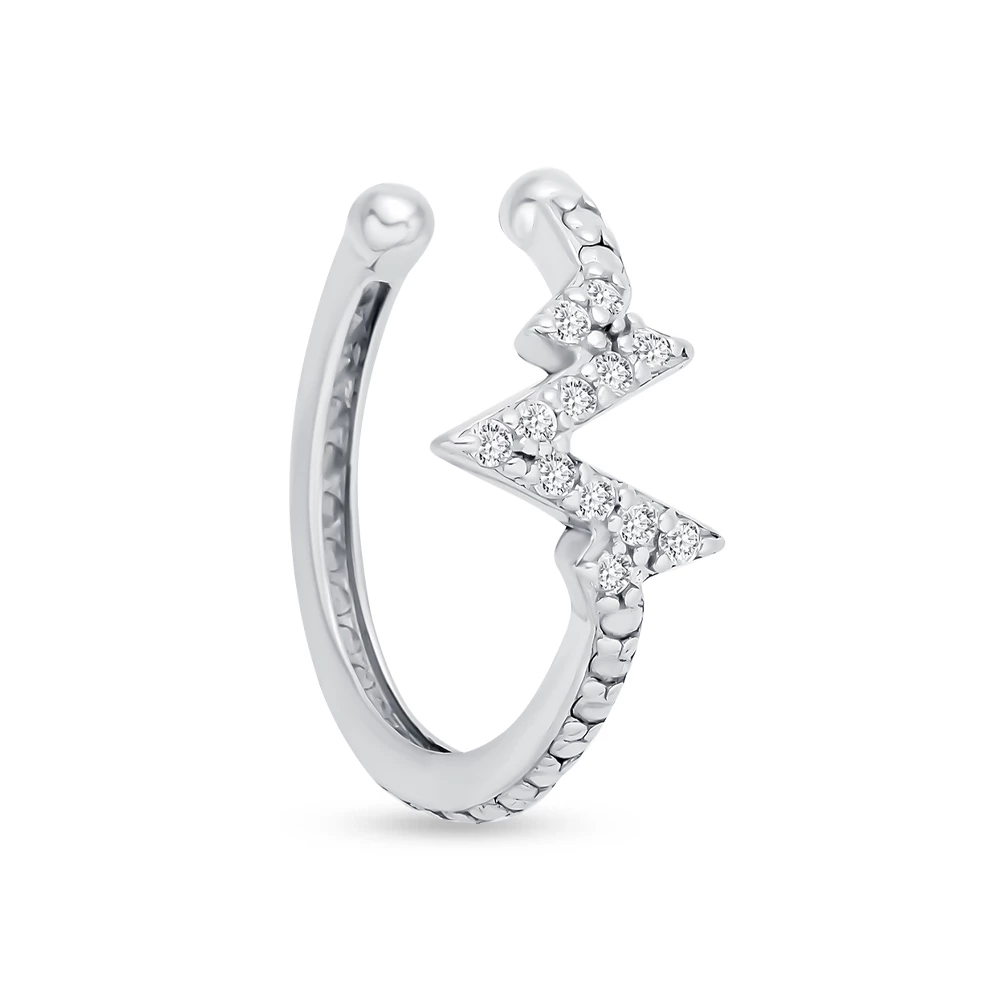 Серьга с фианитами из серебра 925 пробы 1