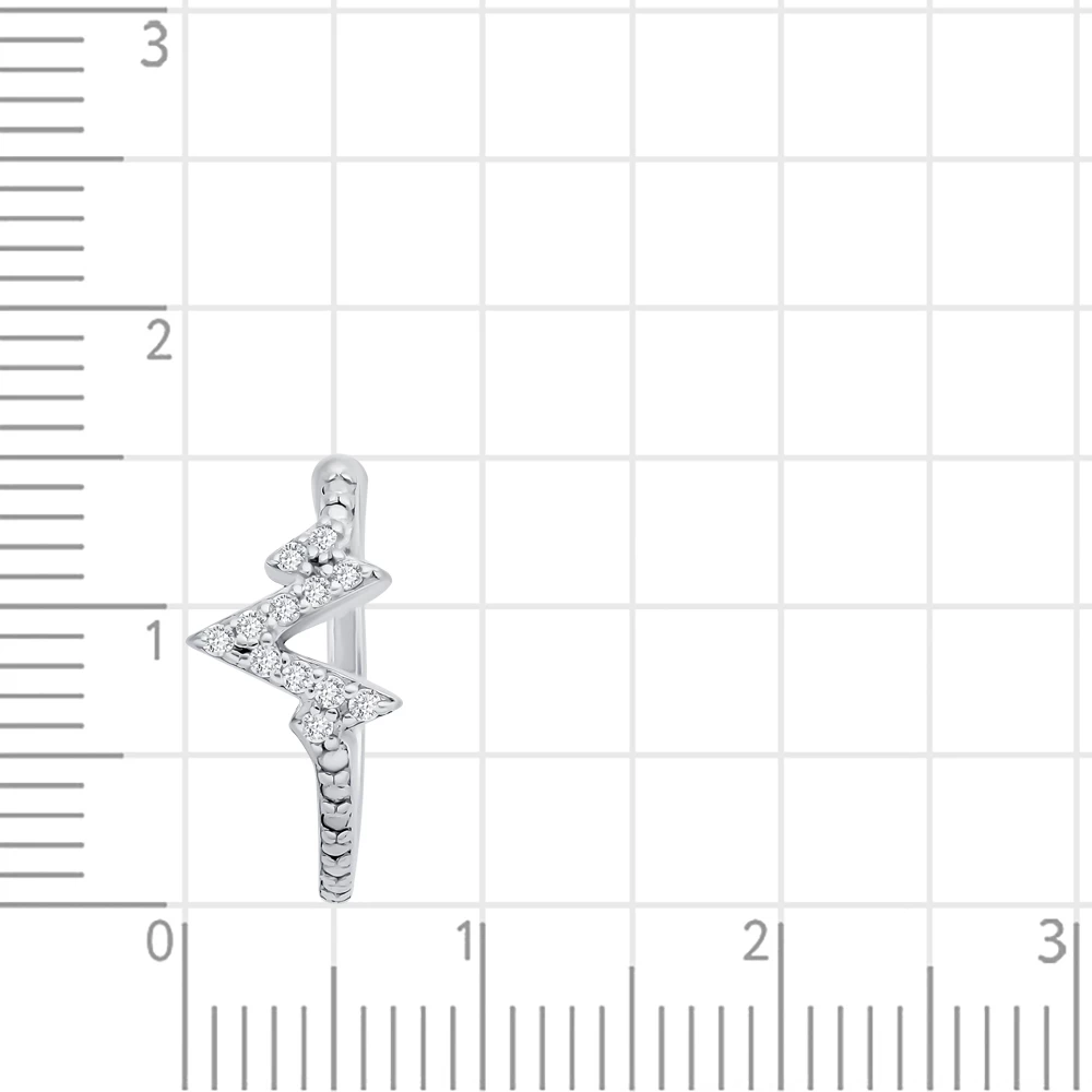 Серьга с фианитами из серебра 925 пробы 2