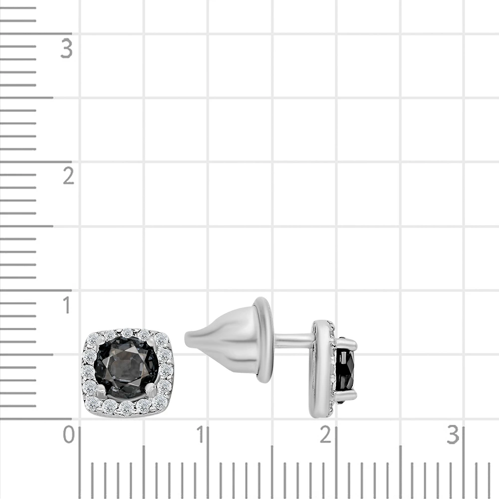 Серьги с фианитами из серебра 925 пробы