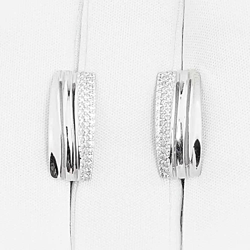 Серьги с фианитами из серебра 925 пробы 1