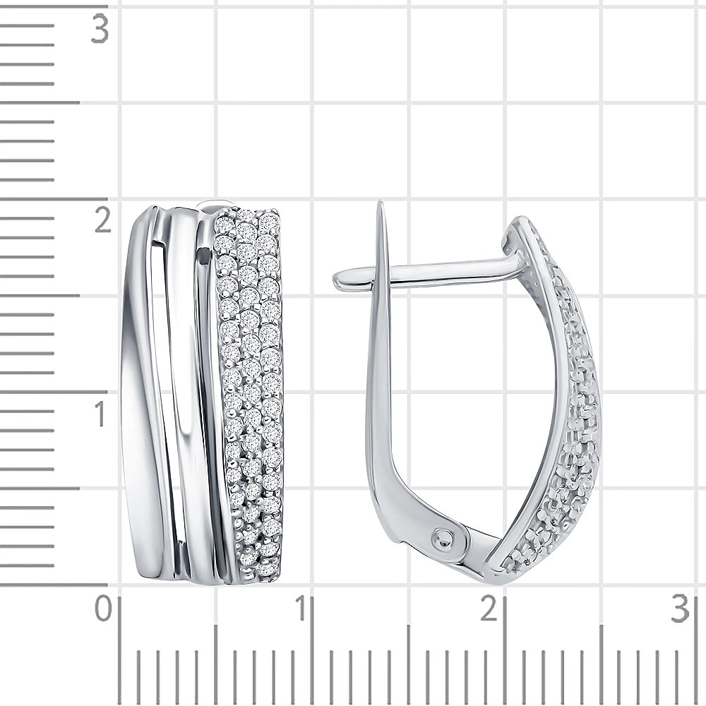 Серьги с фианитами из серебра 925 пробы 3