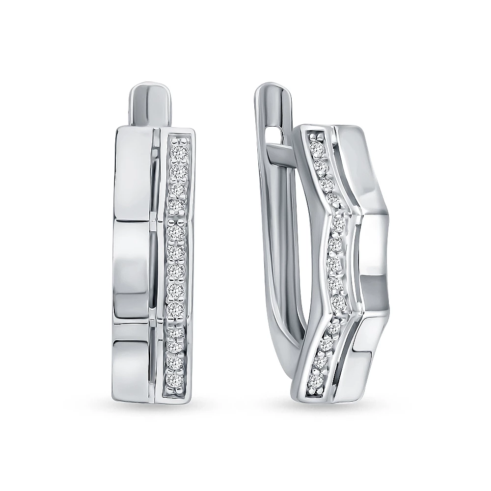 Серьги с фианитами из серебра 925 пробы 2