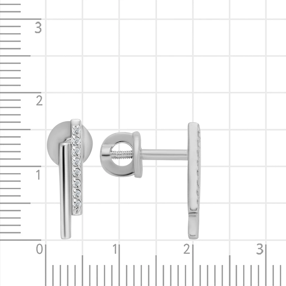 Серьги с фианитами из серебра 925 пробы 2