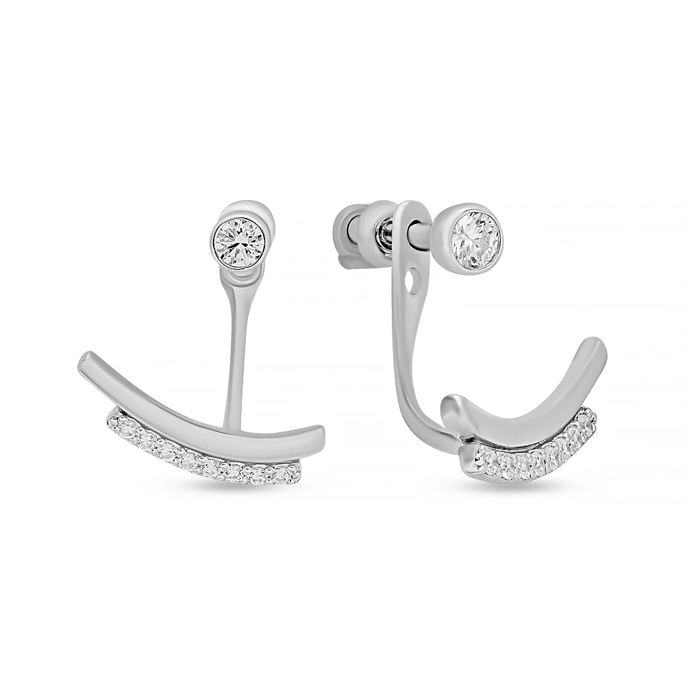 Серьги с фианитами из серебра 925 пробы 2