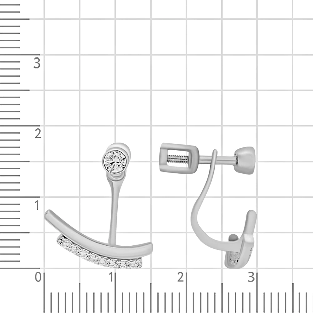 Серьги с фианитами из серебра 925 пробы 3