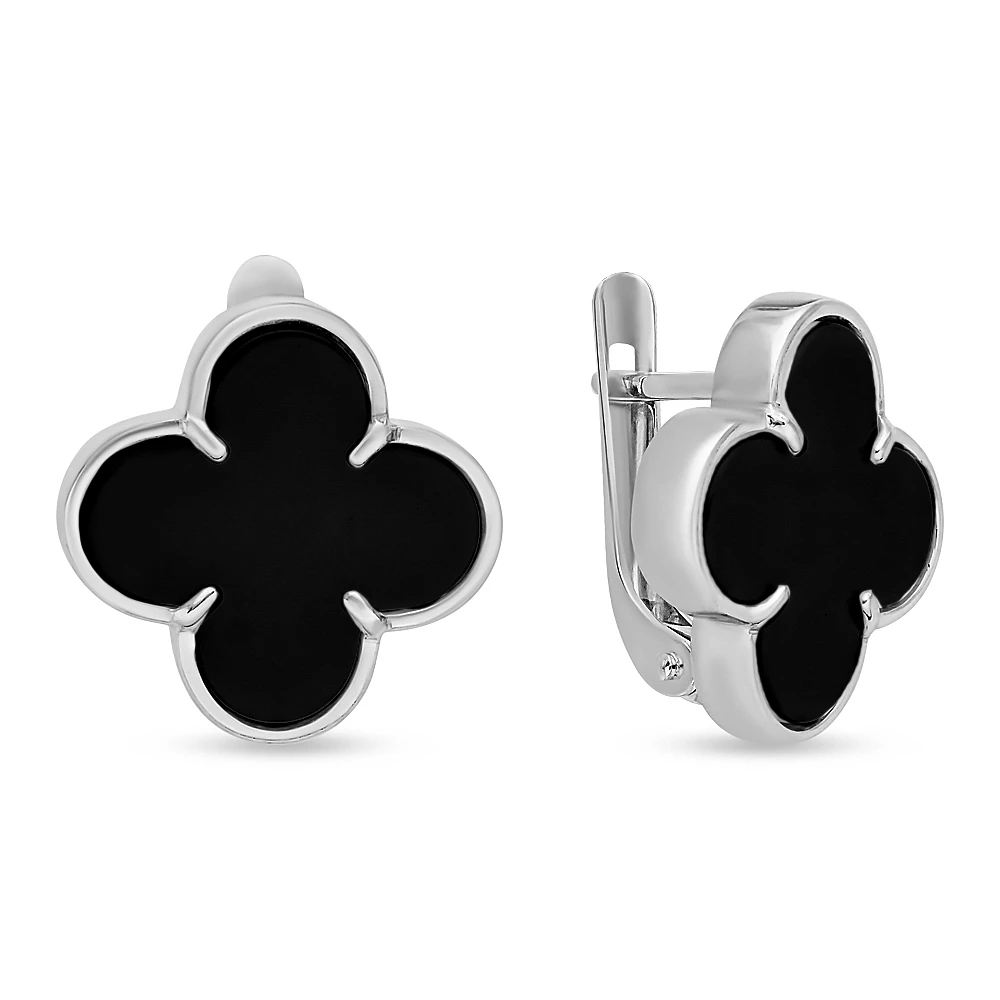 Серьги с керамикой из серебра 925 пробы