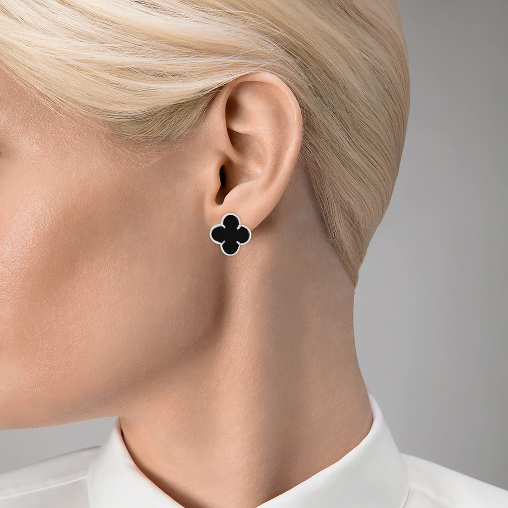 Серьги с керамикой из серебра 925 пробы