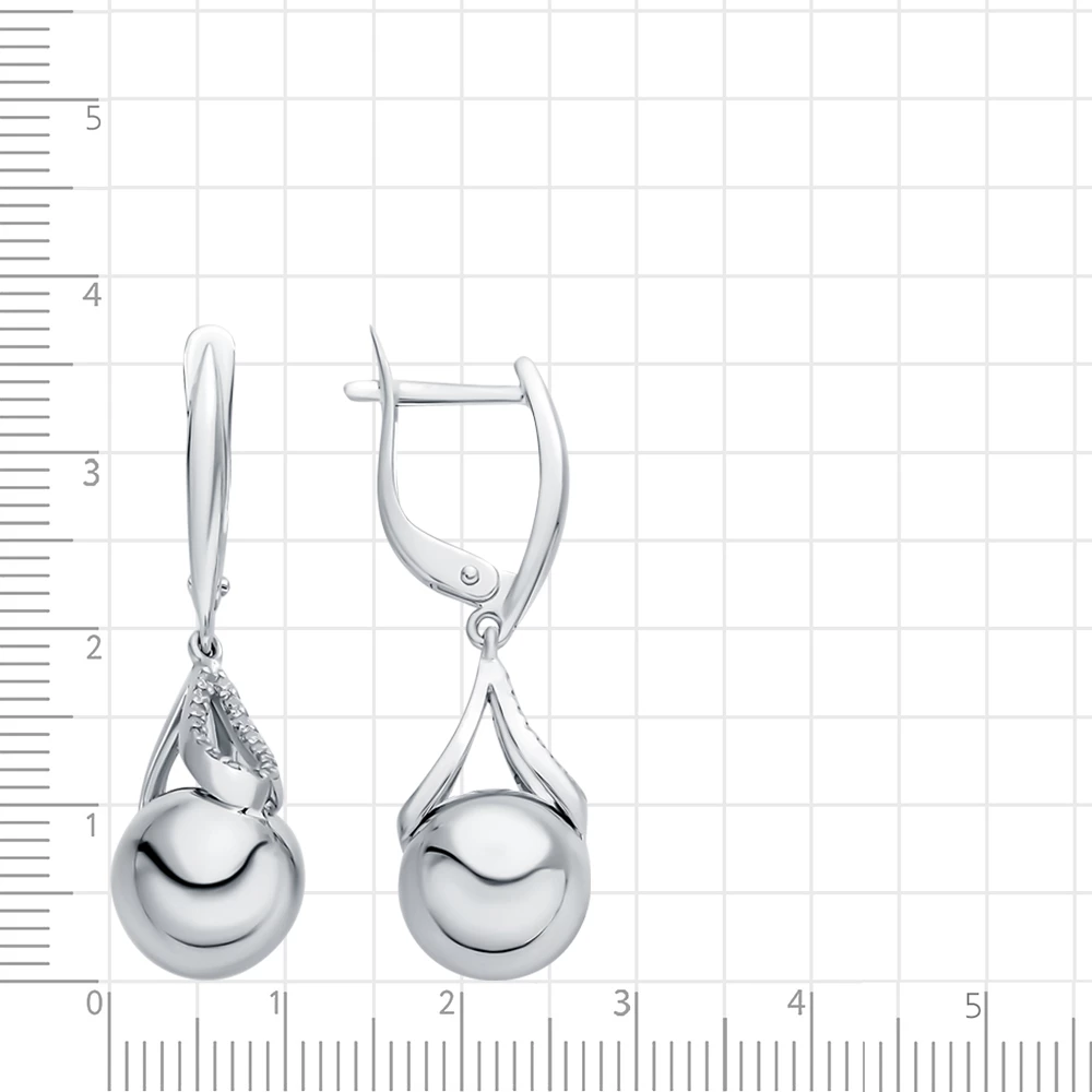 Серьги с фианитами из серебра 925 пробы 2