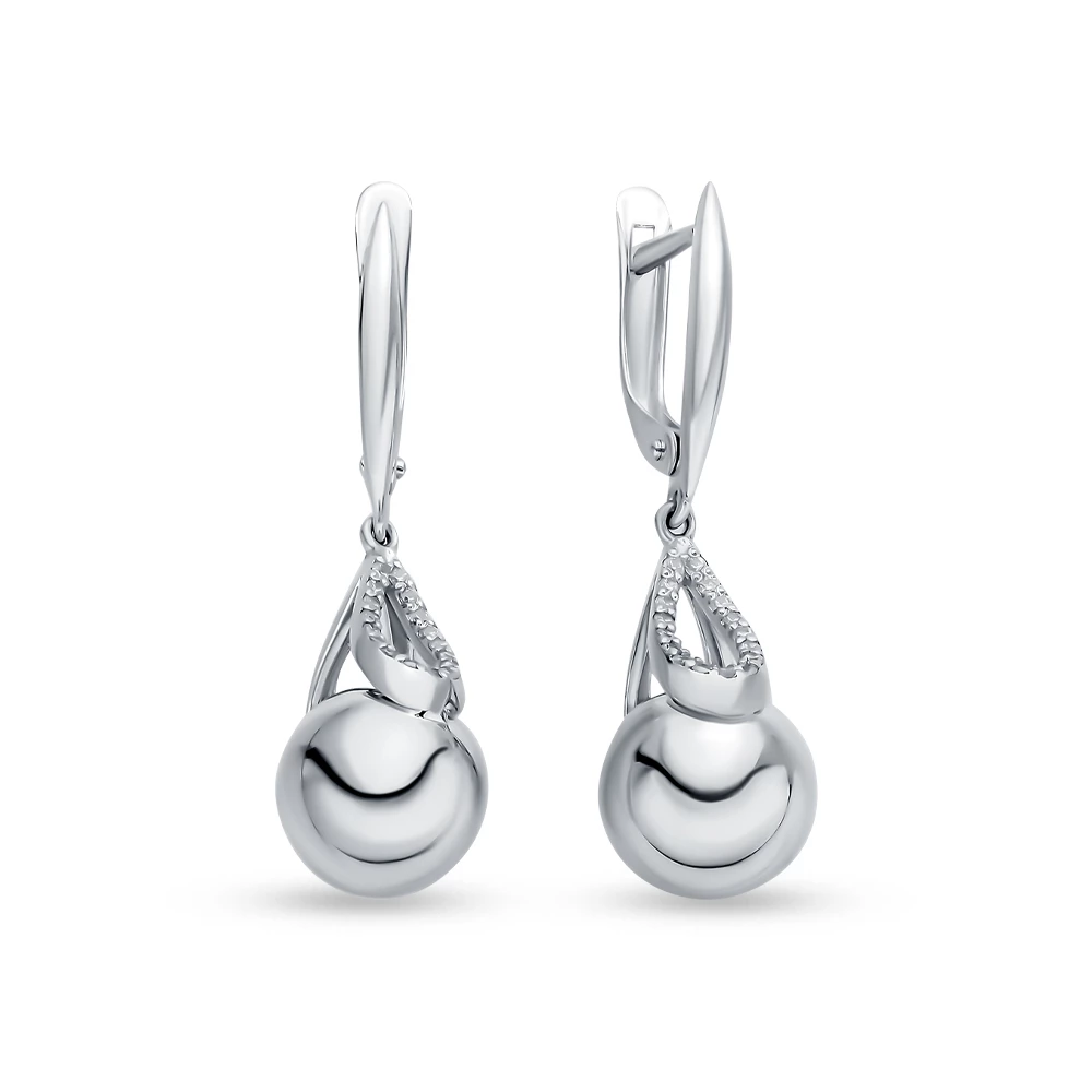Серьги с фианитами из серебра 925 пробы 1