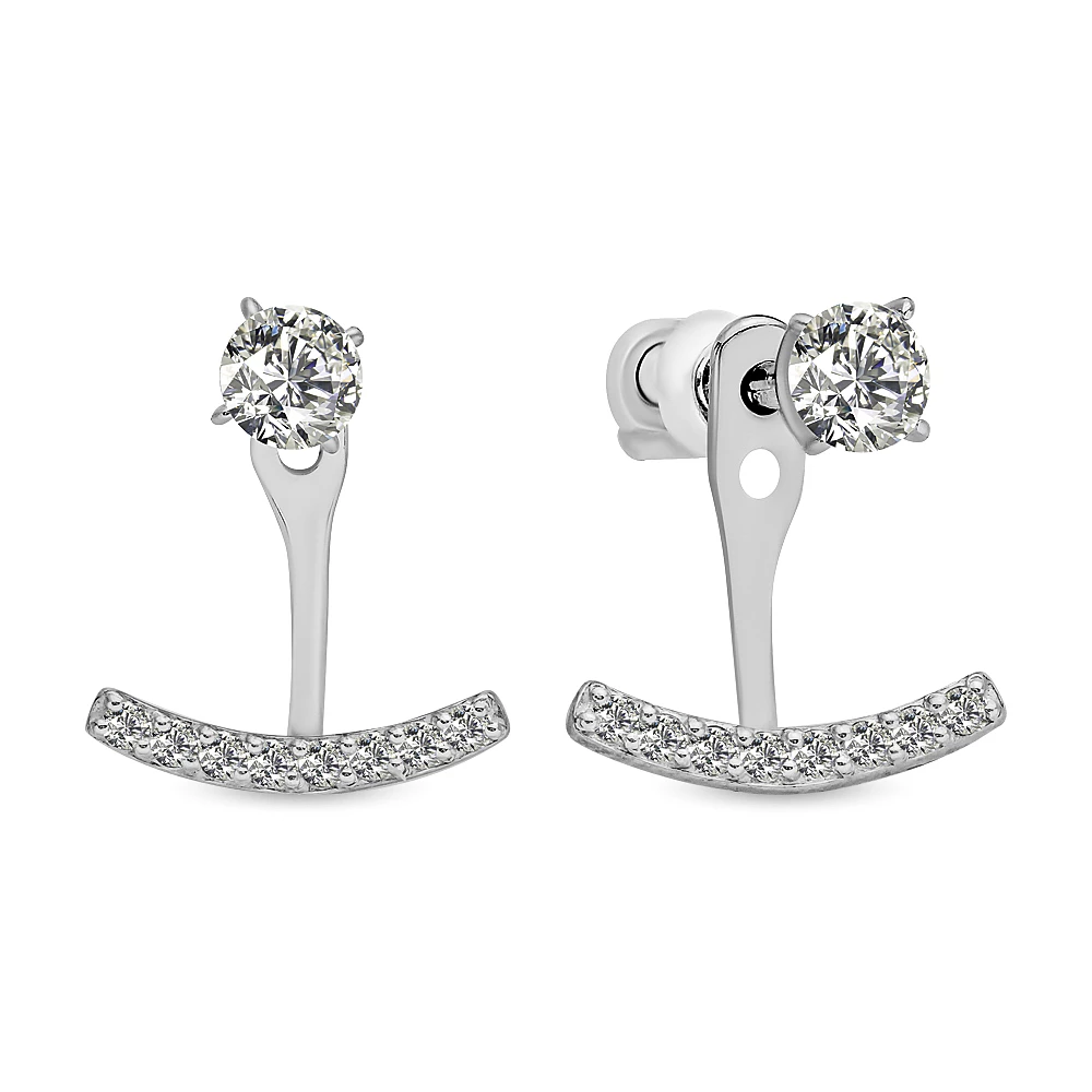 Серьги с фианитами из серебра 925 пробы 1