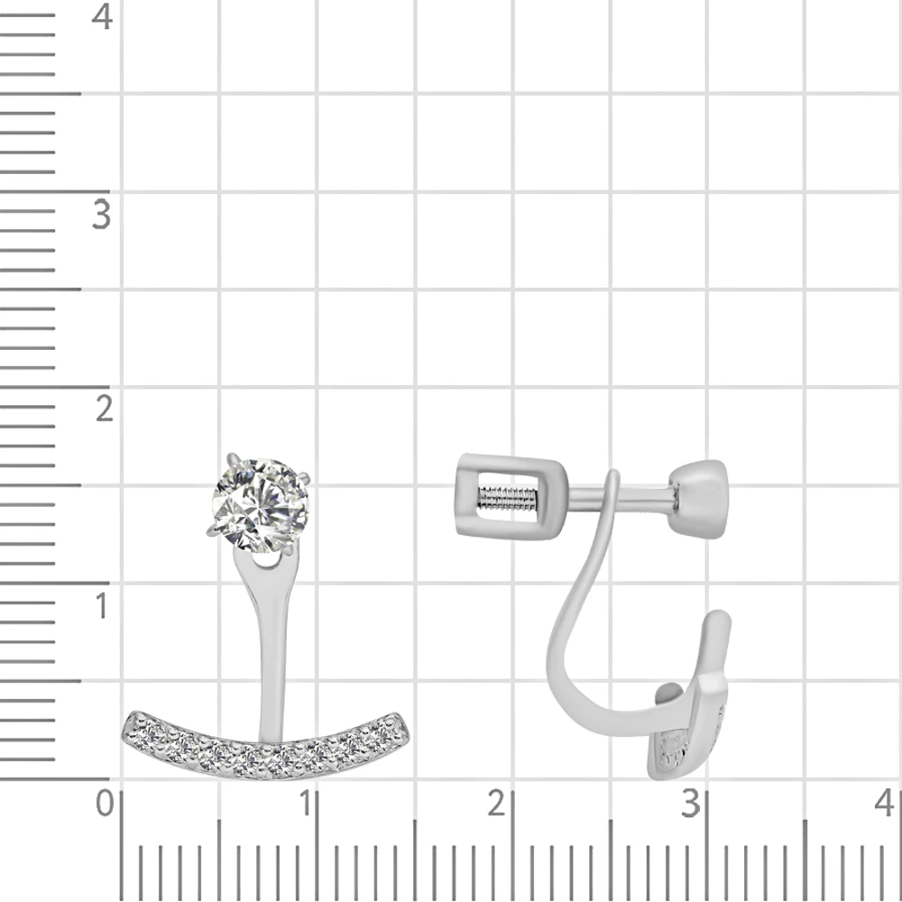 Серьги с фианитами из серебра 925 пробы 2