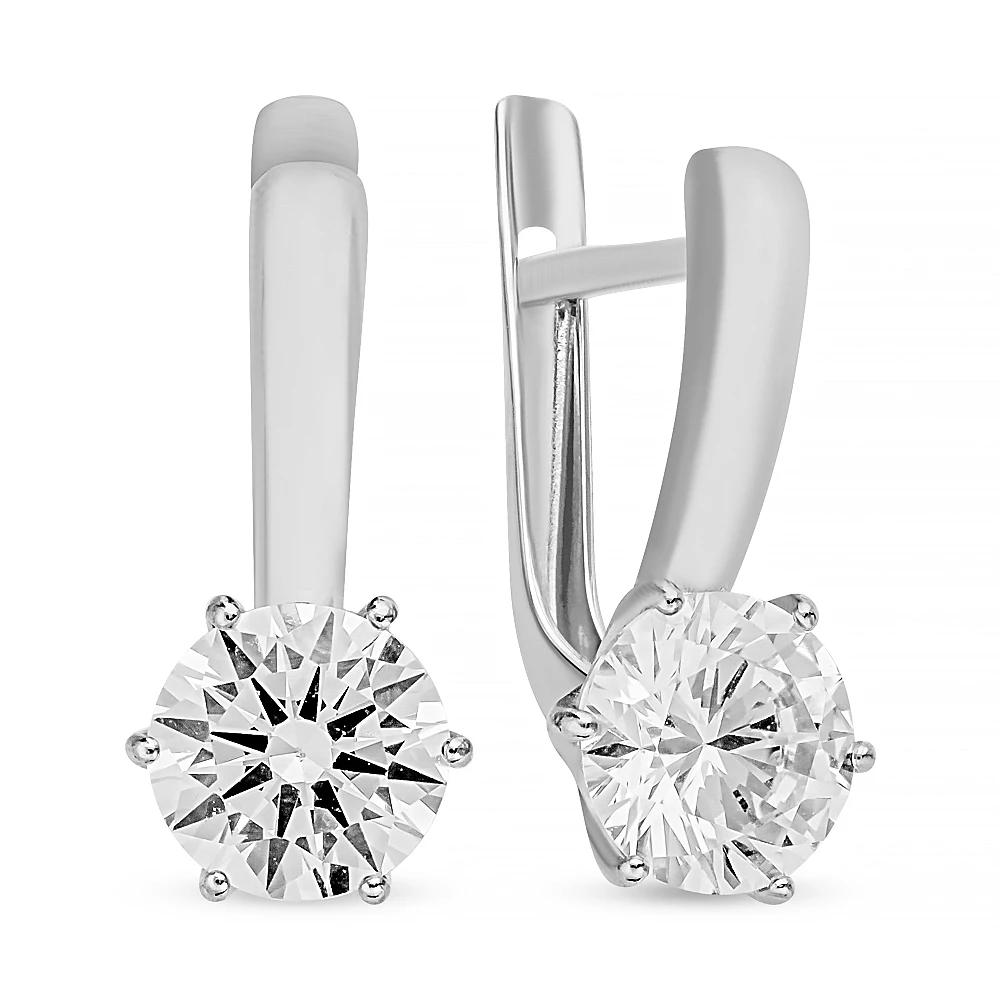 Серьги с фианитами из серебра 925 пробы 2
