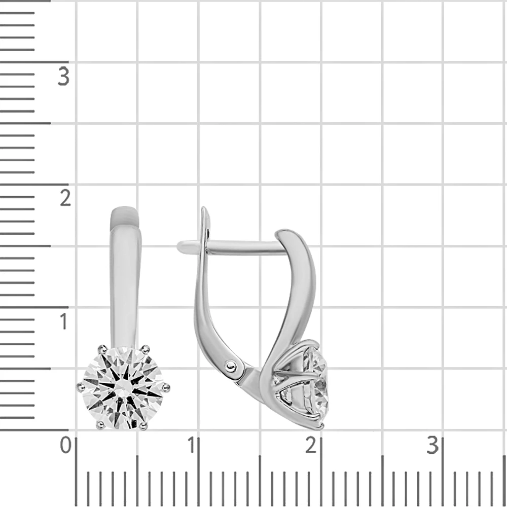 Серьги с фианитами из серебра 925 пробы 3
