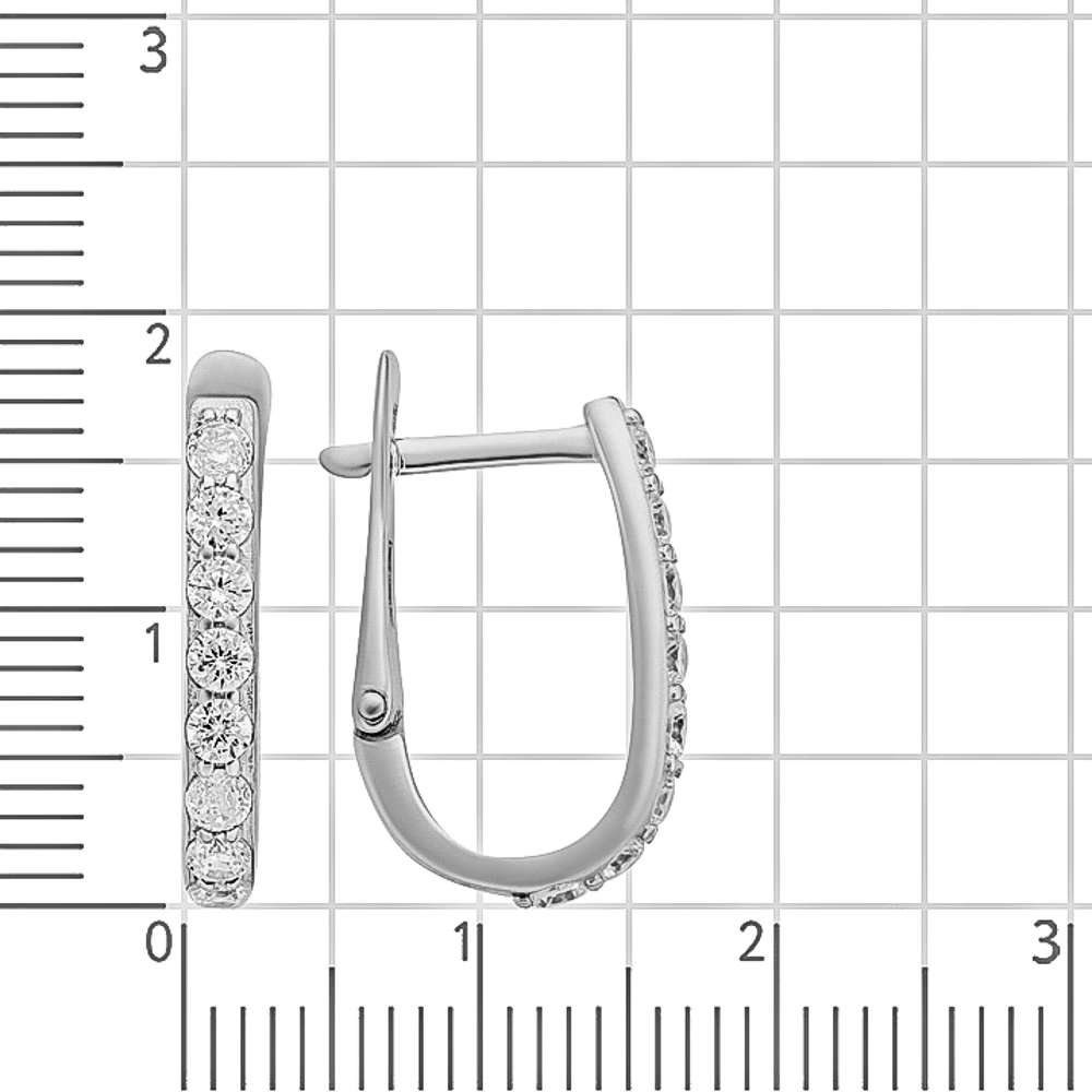 Серьги с фианитами из серебра 925 пробы 2
