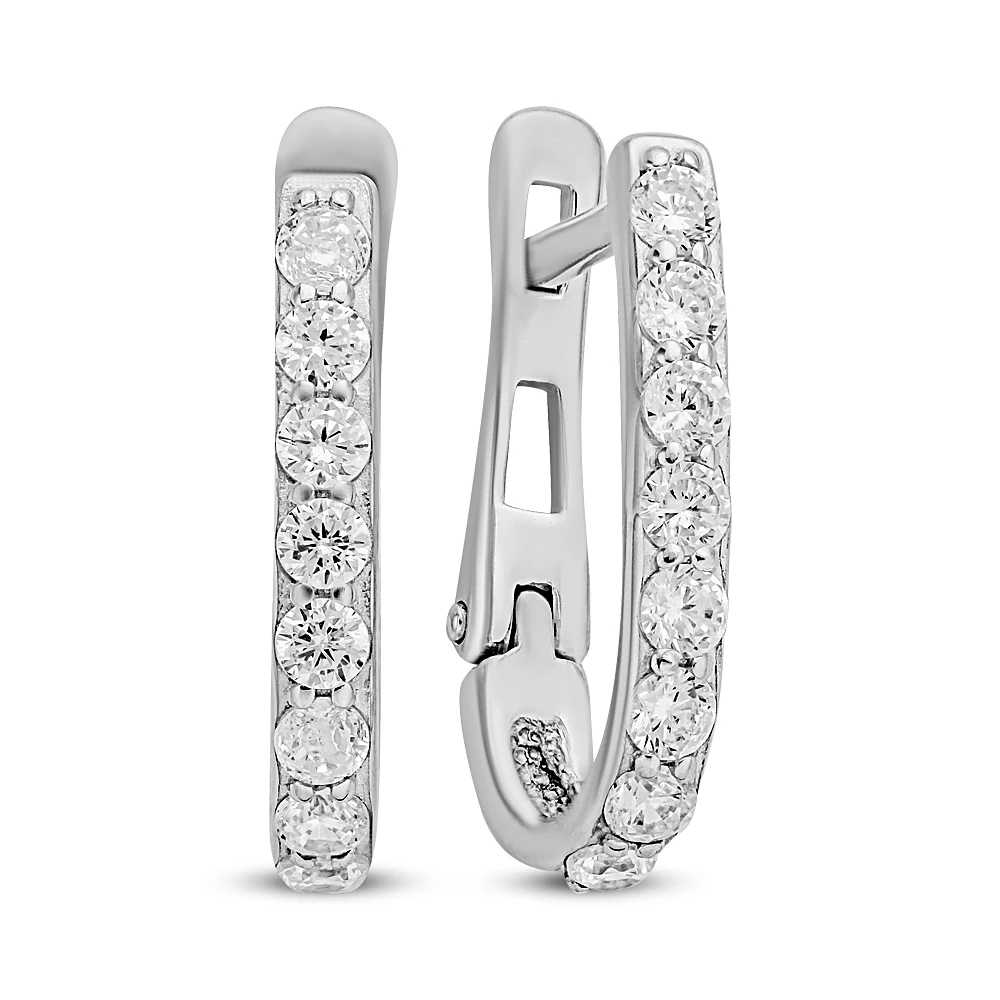 Серьги с фианитами из серебра 925 пробы 1