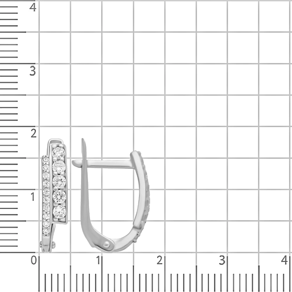 Серьги с фианитами из серебра 925 пробы 3