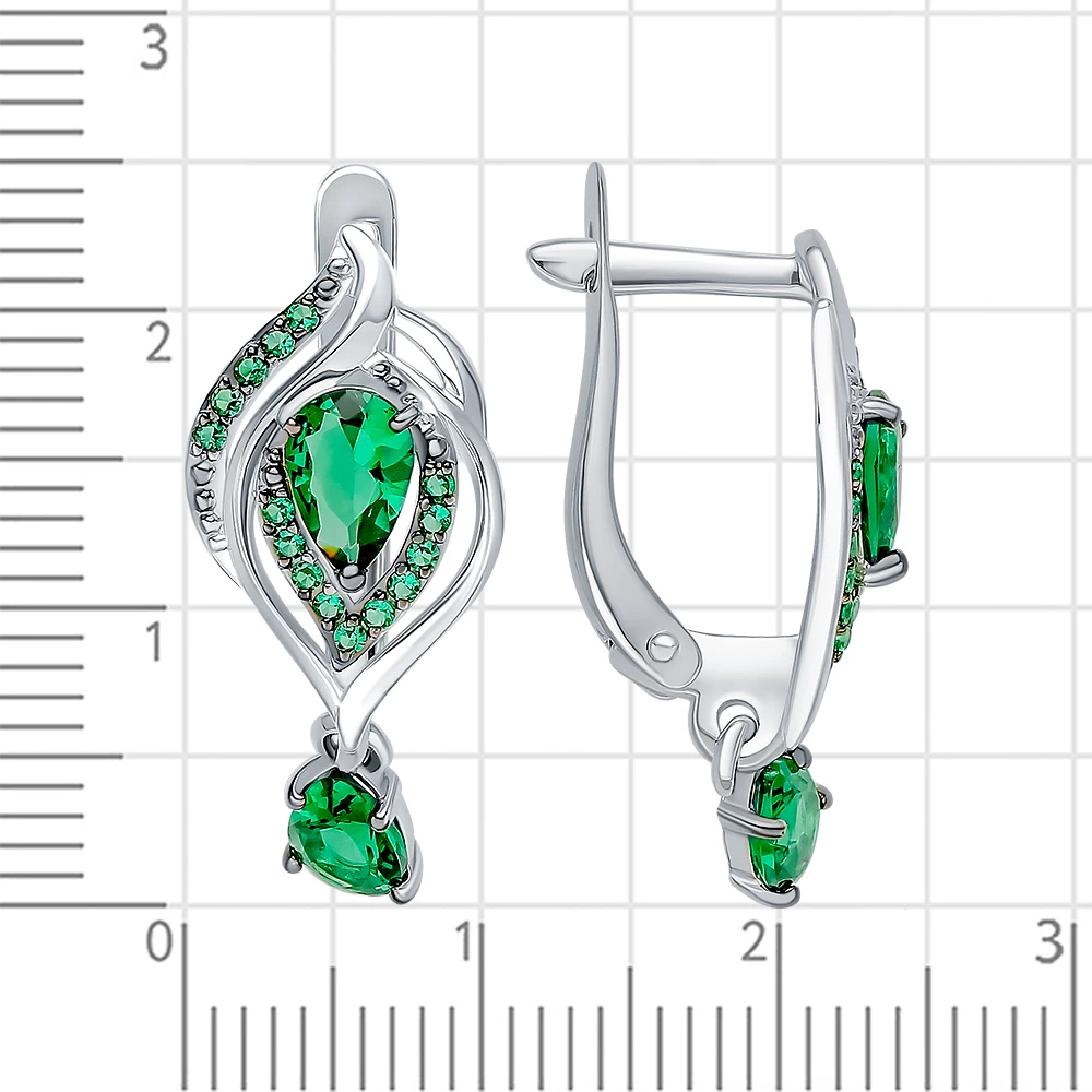 Серьги с фианитами из серебра 925 пробы