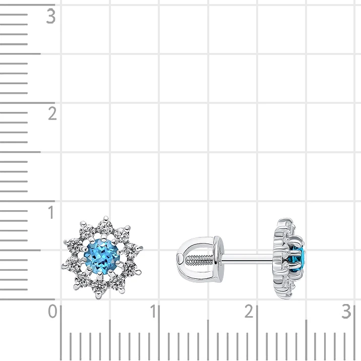 Серьги с фианитами из серебра 925 пробы