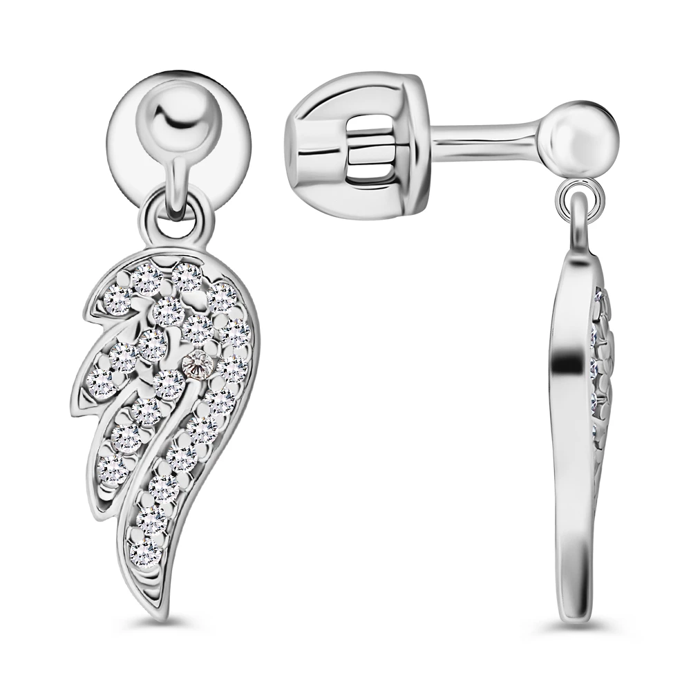 Серьги с фианитами из серебра 925 пробы 2
