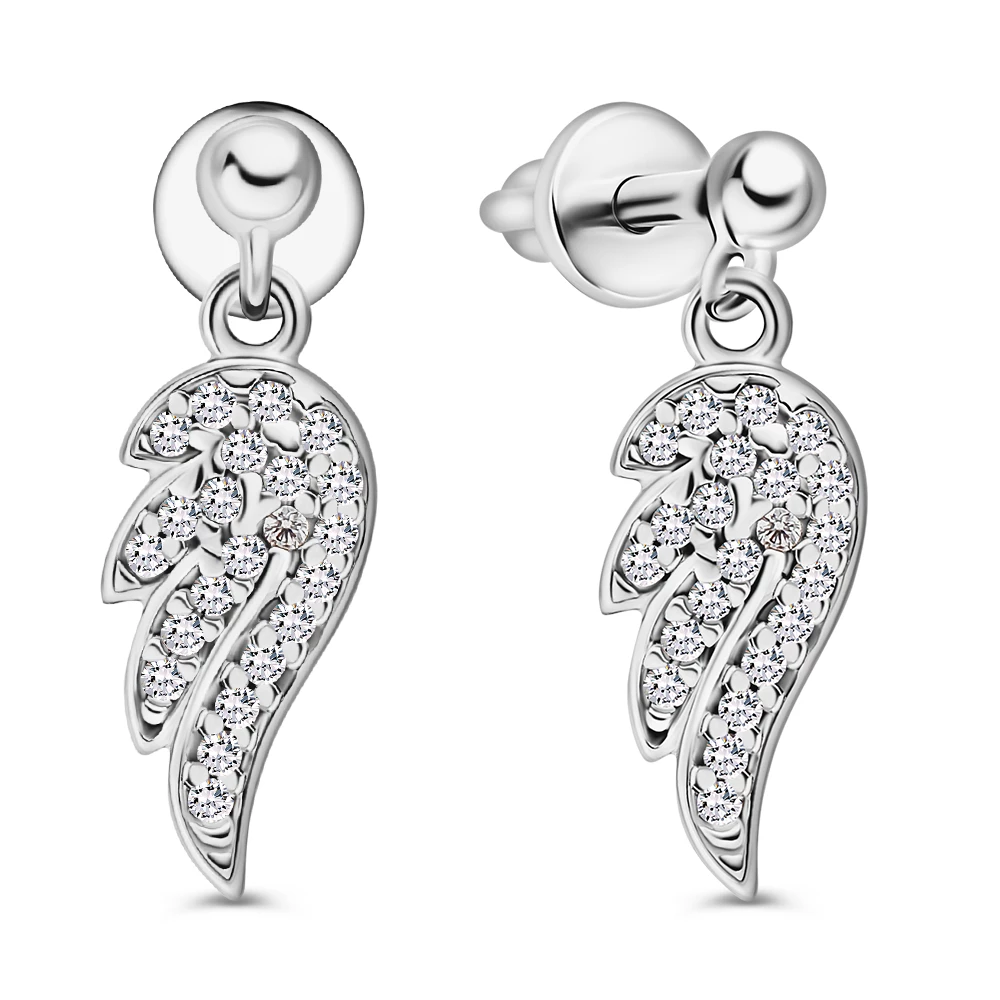 Серьги с фианитами из серебра 925 пробы 1
